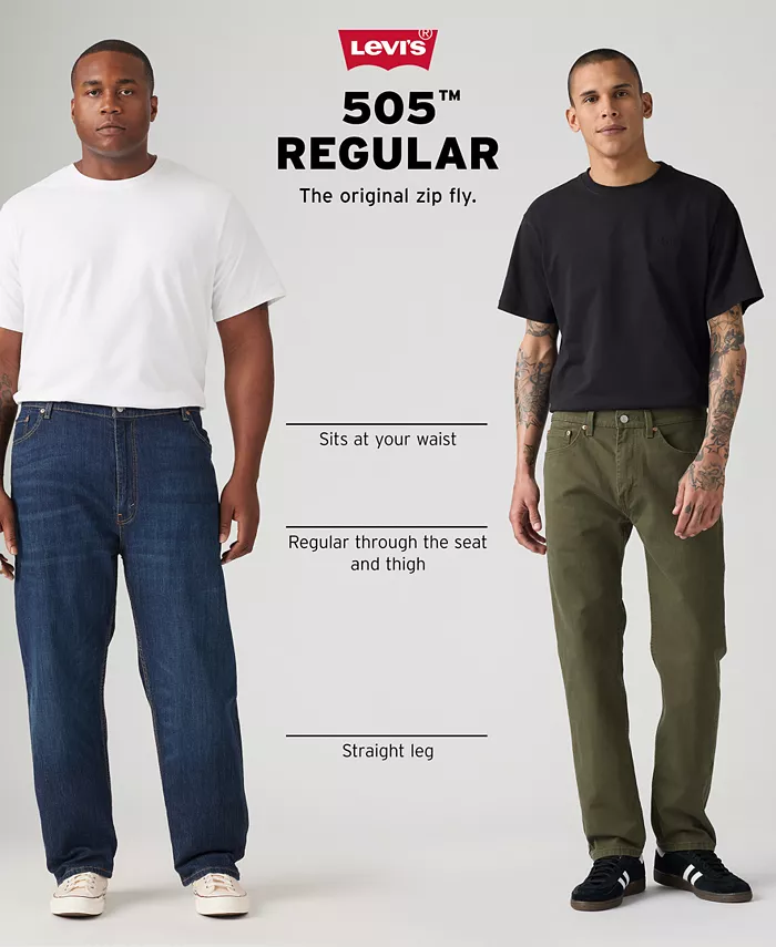 Брюки Levi'S 505 Regular Fit Straight Leg из вельвета, бежевый — фото 4