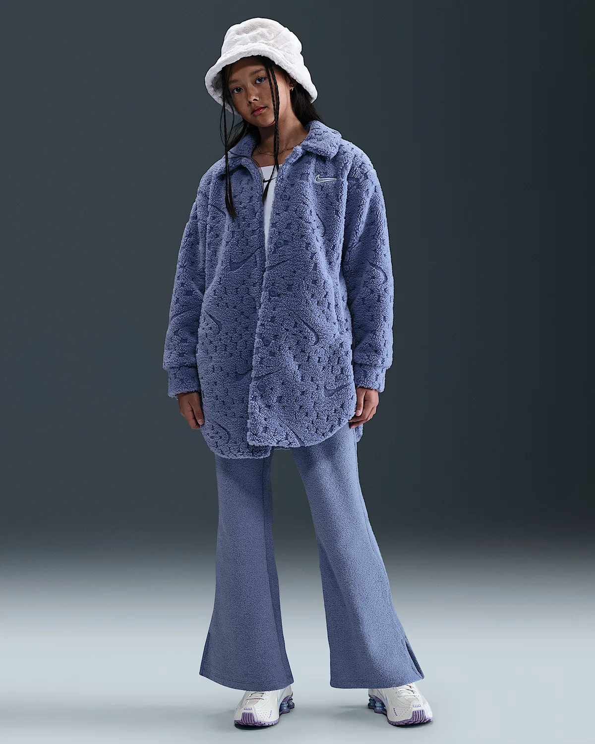 Детская куртка Nike Sportswear для девочек, World Indigo/White — фото 4