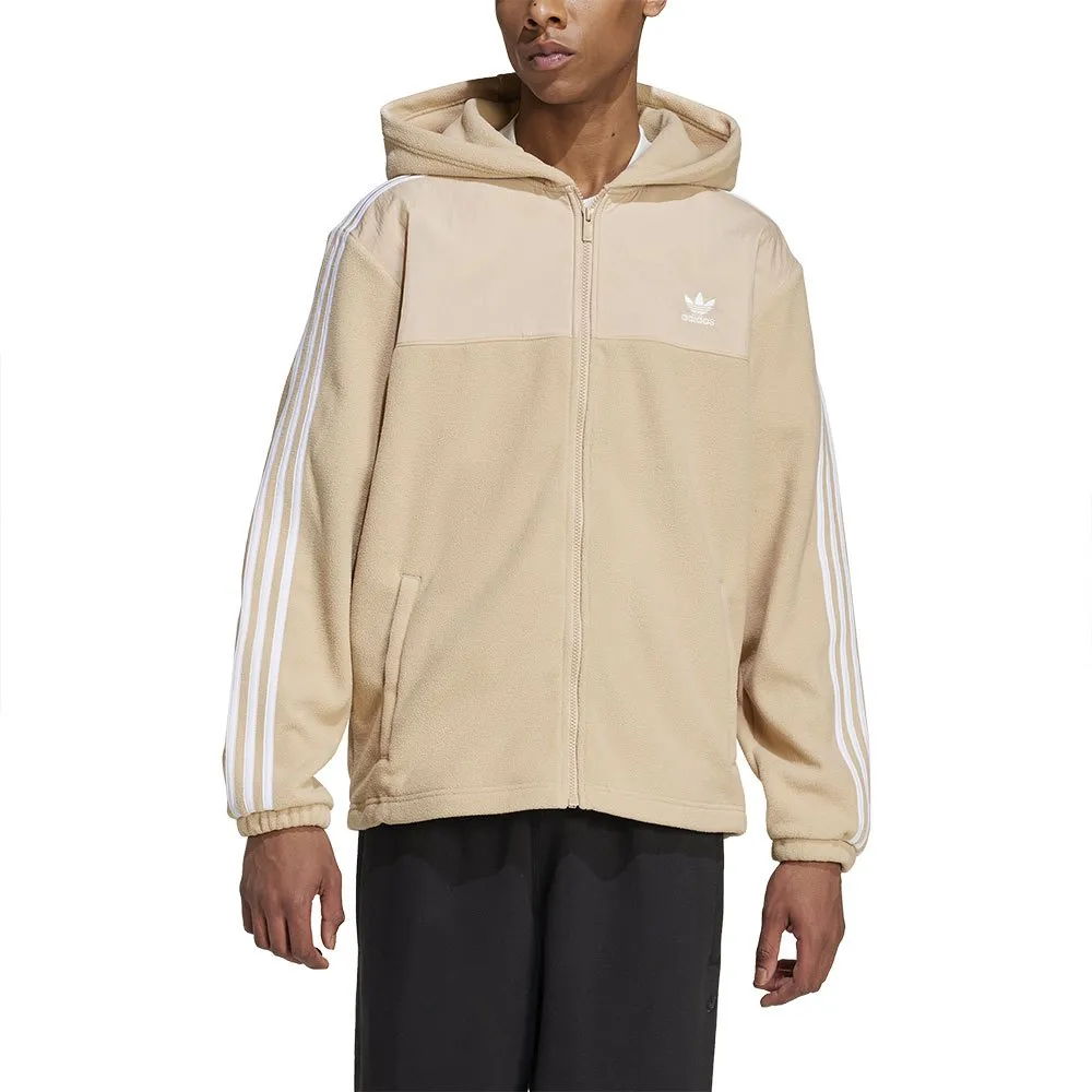 

Толстовка adidas Originals Adicolor 3 Stripes Teddy Fleece full zip, бежевый
