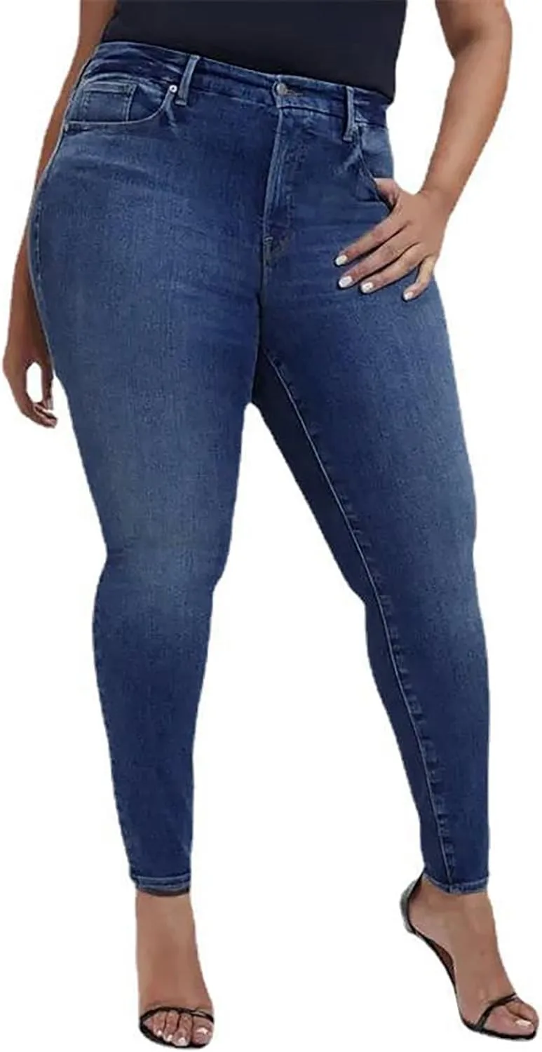 

GOKKILRW женские скинни джинсы plus size высокий пояс stretchy curvy