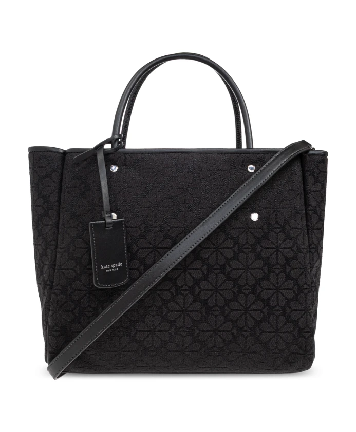 

Сумка-Тоут Spade с цветочным жаккардовым узором, средний размер. Kate Spade, черный