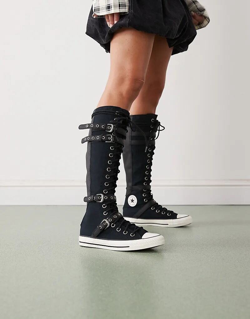 Кроссовки Converse Chuck Taylor All Star Knee High черного цвета с пряжками