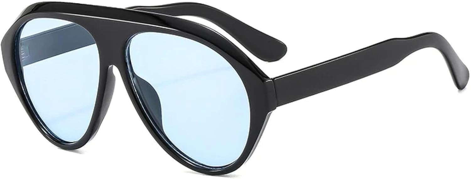 

Модные большие женские солнцезащитные очки в стиле ретро конфетных цветов с защитой от УФ-излучения UV400, мужские очки для активного отдыха, спорта и вождения VFDHN, Black Blue