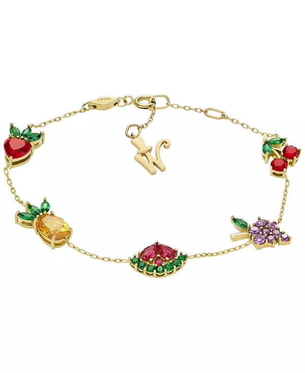 

Женский браслет-станция X willy wonka специального выпуска из нержавеющей стали золотистого оттенка Fossil, gold