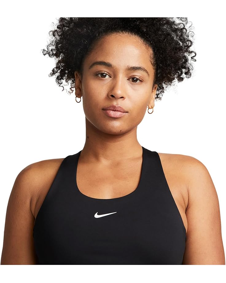 Топ Nike Dri-fit Swoosh Bra Tank, цвет Black/Black/White — фото 4