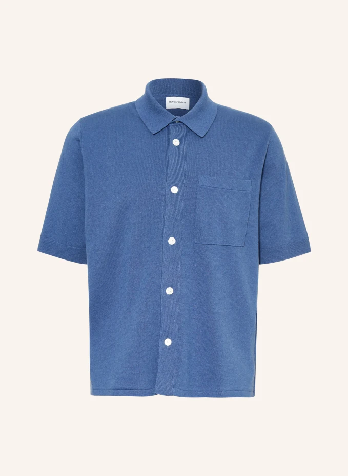 

Трикотажная рубашка с льном Norse Projects, синий