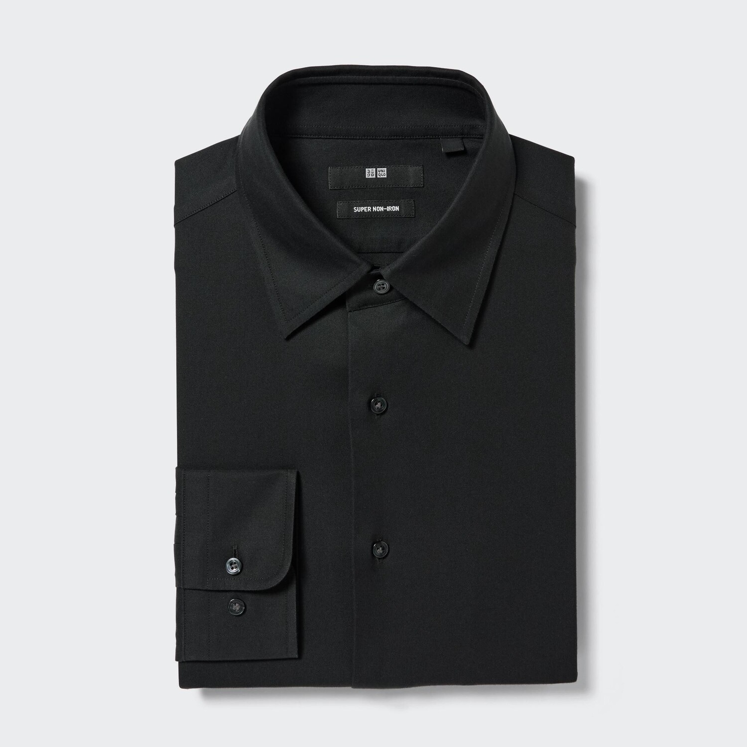 

Рубашка UNIQLO Super Non-iron стандартного кроя, черный