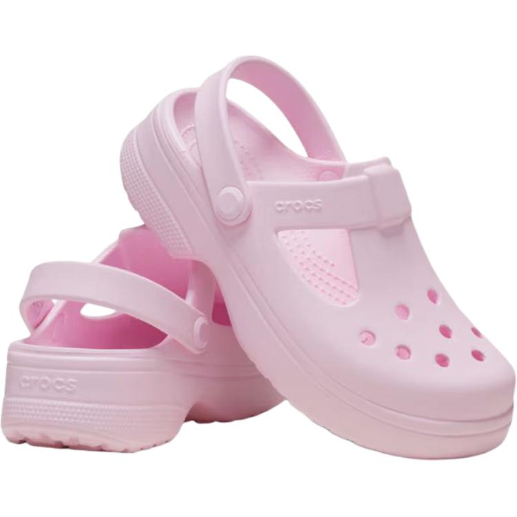 Классические противоскользящие износостойкие низкие детские сандалии Clog Kids' Crocs, розовый — фото 4
