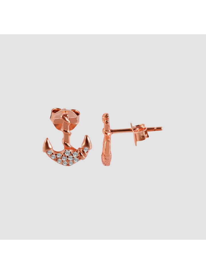 

Adeliás Женские серьги - серьги-гвоздики из серебра 925 пробы с кубическим цирконием в золотой оправе