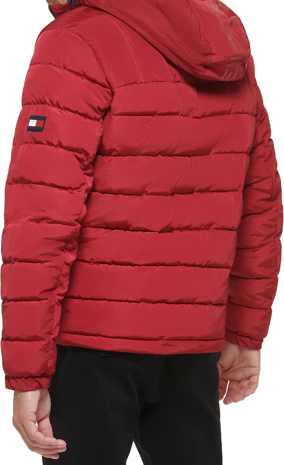 Мужская куртка Tommy Hilfiger средней толщины с подкладкой из шерпы и капюшоном, водонепроницаемая, Red Tech — фото 4