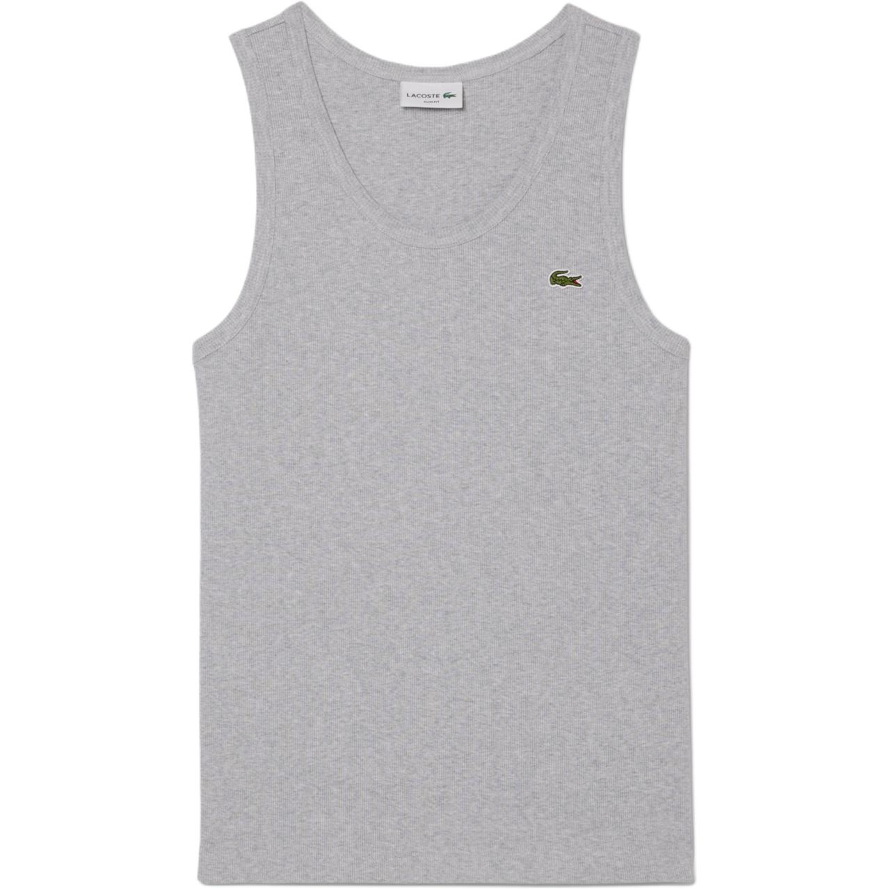Футболка-майка с вышитым логотипом LACOSTE, серый