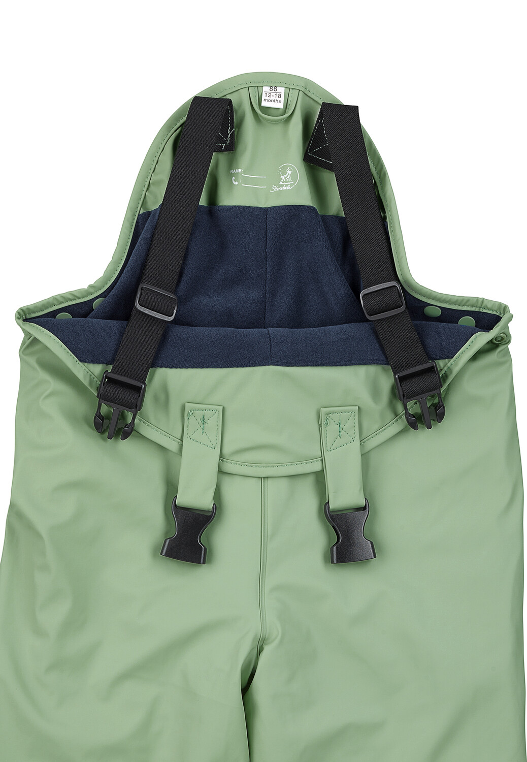 Водонепроницаемые брюки Sterntaler Regenträgerhose gefüttert, цвет sattes grün — фото 3