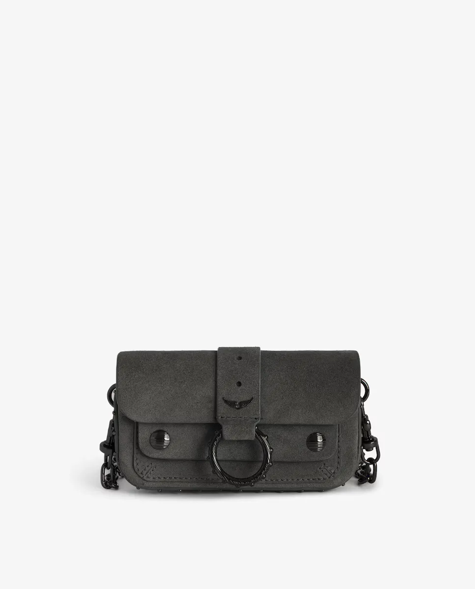 

Многопозиционная серая замшевая сумочка Kate Wallet Zadig & Voltaire