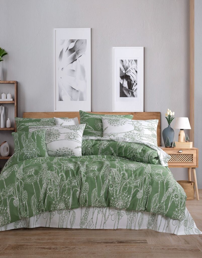 

L'Essentiel Linge de Maison, Lara - Зеленый, комплект двойных пододеяльников, зеленый, 50 % ХЛОПОК / 50 % ПОЛИЭСТЕР, 200 x 220 см