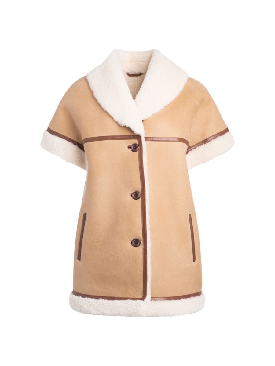 

Кожаное пальто с короткими рукавами Made For Generations WOLFIE FURS, желто-коричневый
