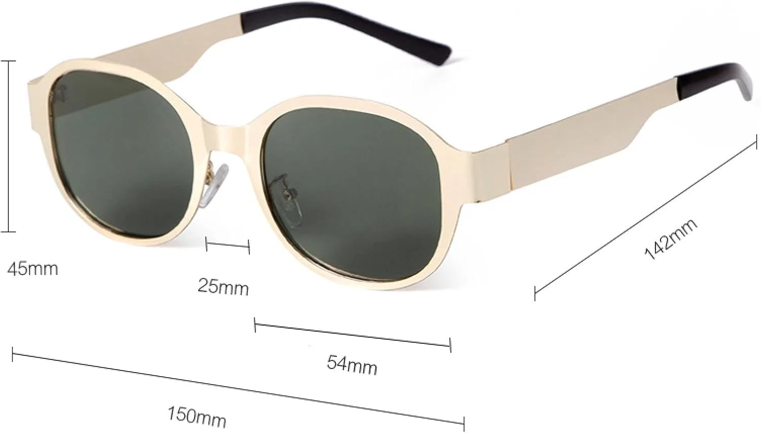 

Ретро-солнцезащитные очки в металлической оправе овальной формы для женщин и мужчин, для вождения, с роскошными солнцезащитными линзами UV400 TKKTLLT, C1 Black Gray