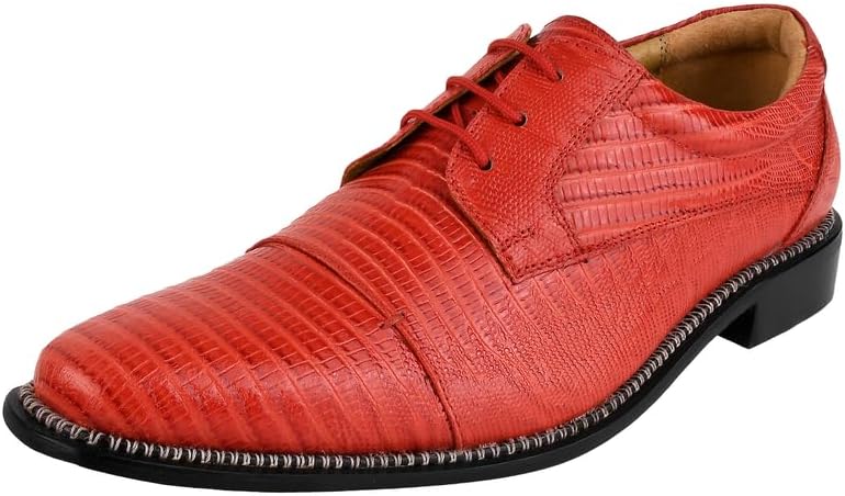 

Мужские туфли LIBERTYZENO Oxfords из натуральной кожи с простым и ящеричным принтом для взрослых на шнуровке, для Рождества, красный