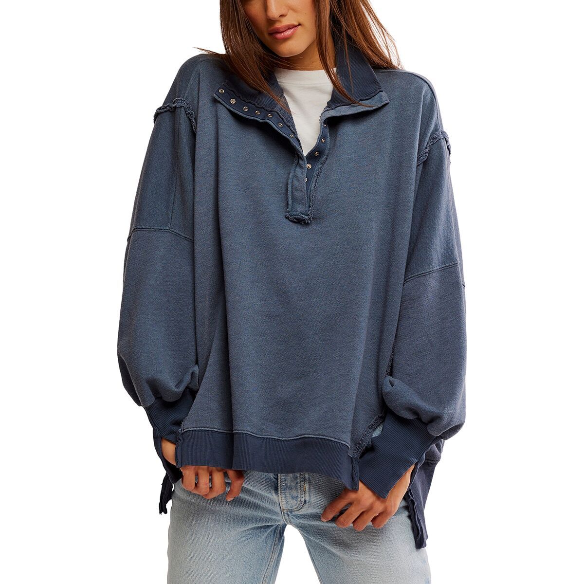 

Камуфляжная хенли футболка Camden Free People, синий