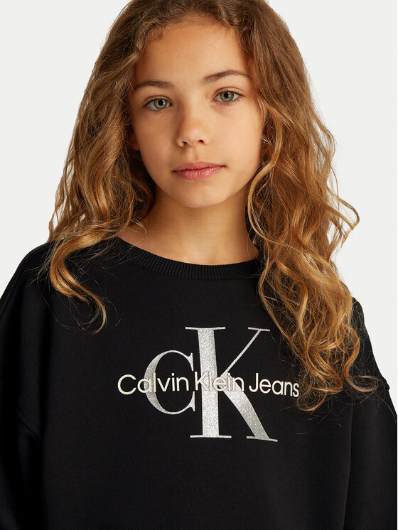 Толстовка свободного кроя Glitter Monologo IG0IG02823 D Calvin Klein Jeans, черный — фото 3
