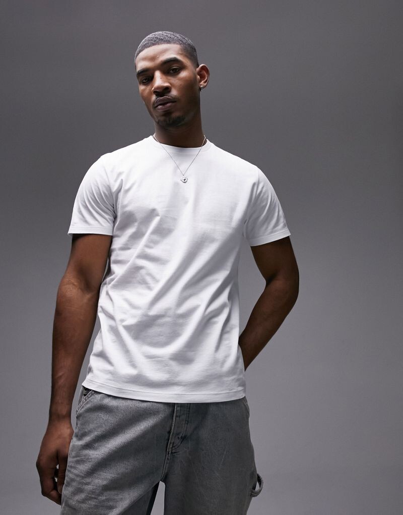 

Белая классическая футболка Topman