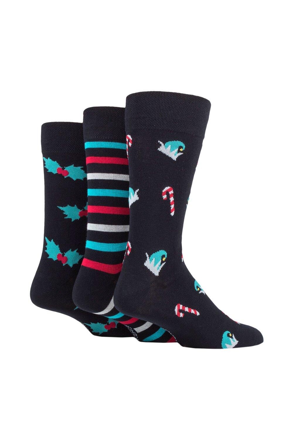 

3 пары рождественских бамбуковых носков SOCKSHOP Lazy Panda, розовый
