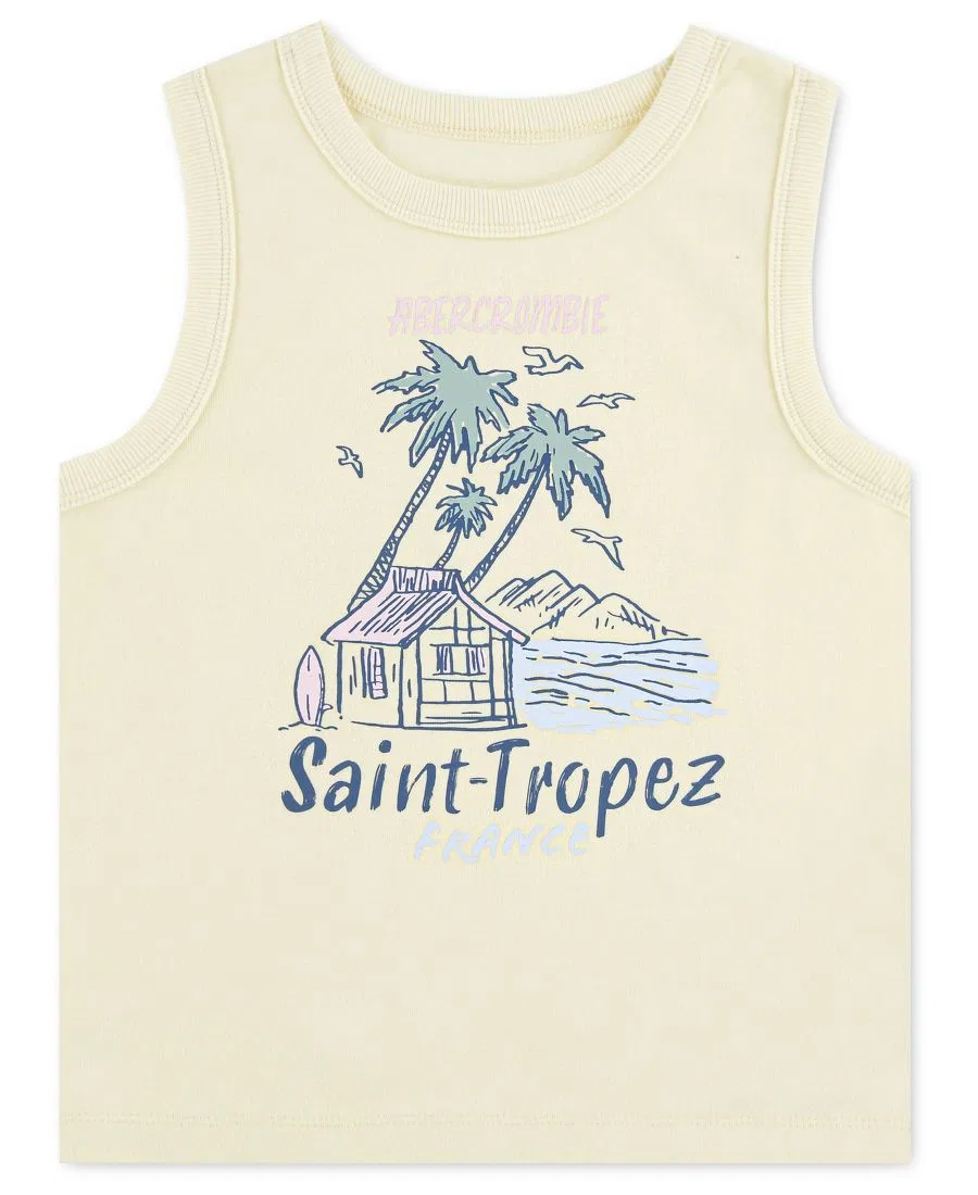 Майка Girls' Tropez Surf Club Abercrombie Kids, слоновая кость