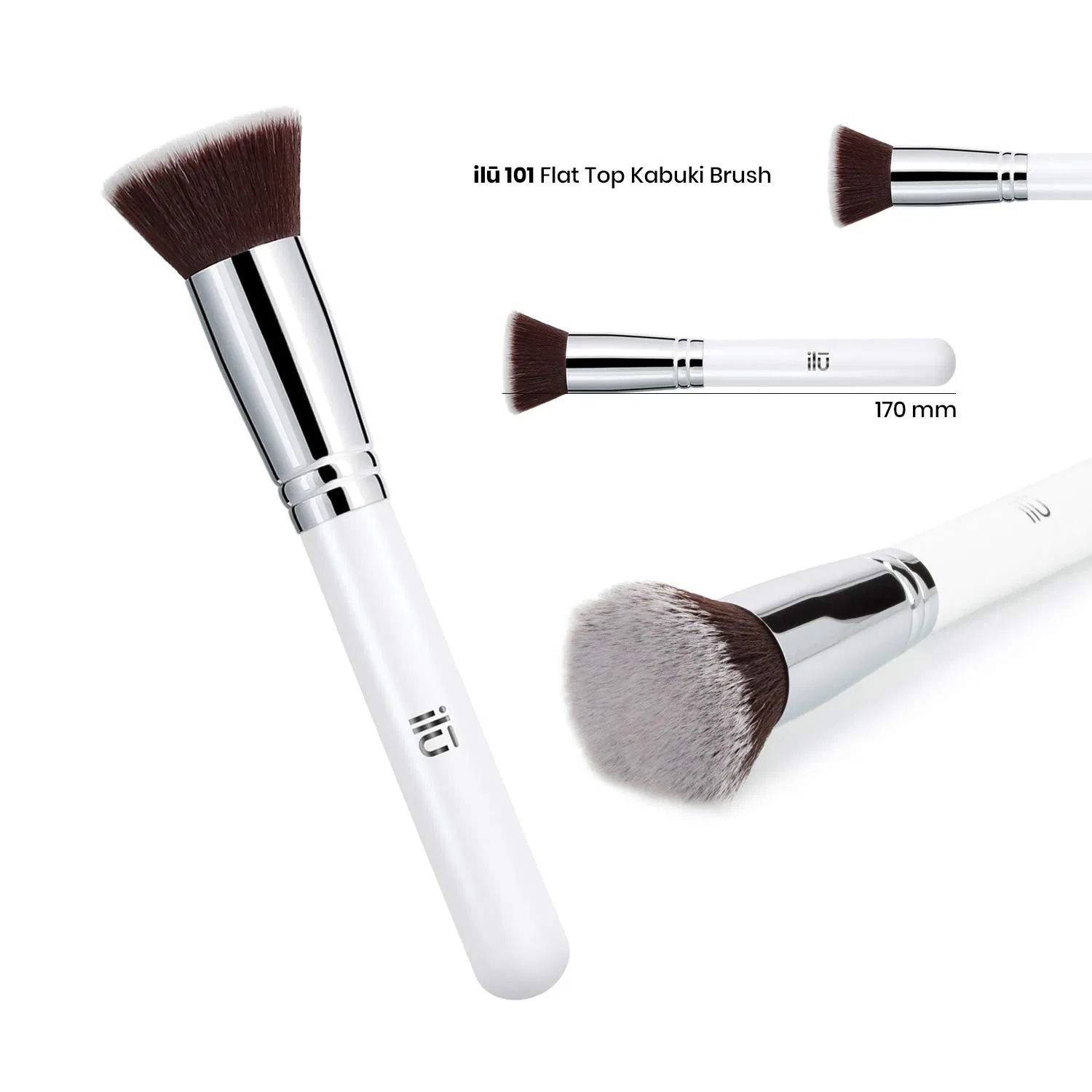 Кисть кабуки ilū 101 Flat Top от T4B 100 series Tb Tools For Beauty — фото 4