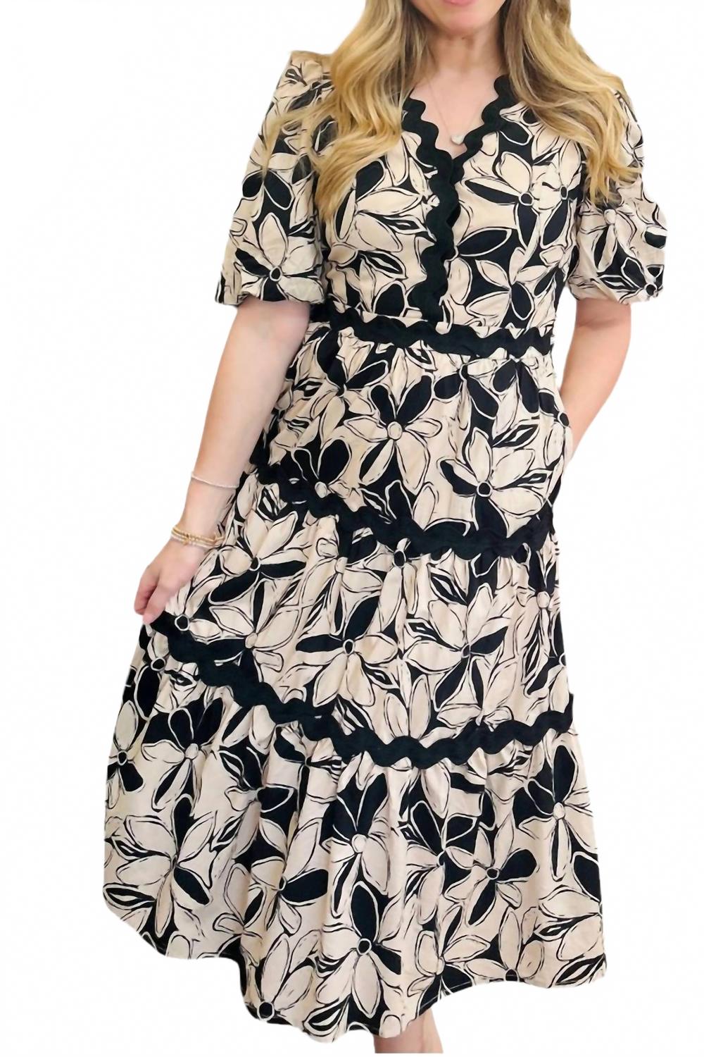 

Платье Holton Floral в черном цвете Ultramarine