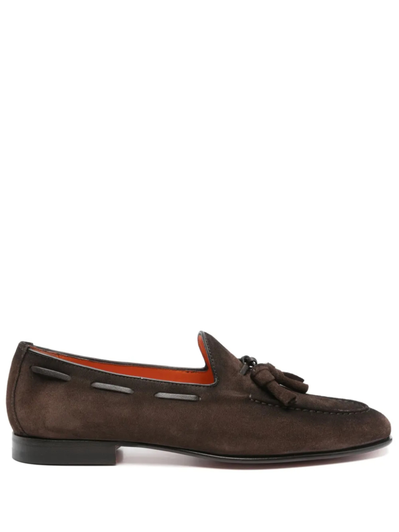 Замшевые топсайдеры Santoni, коричневый