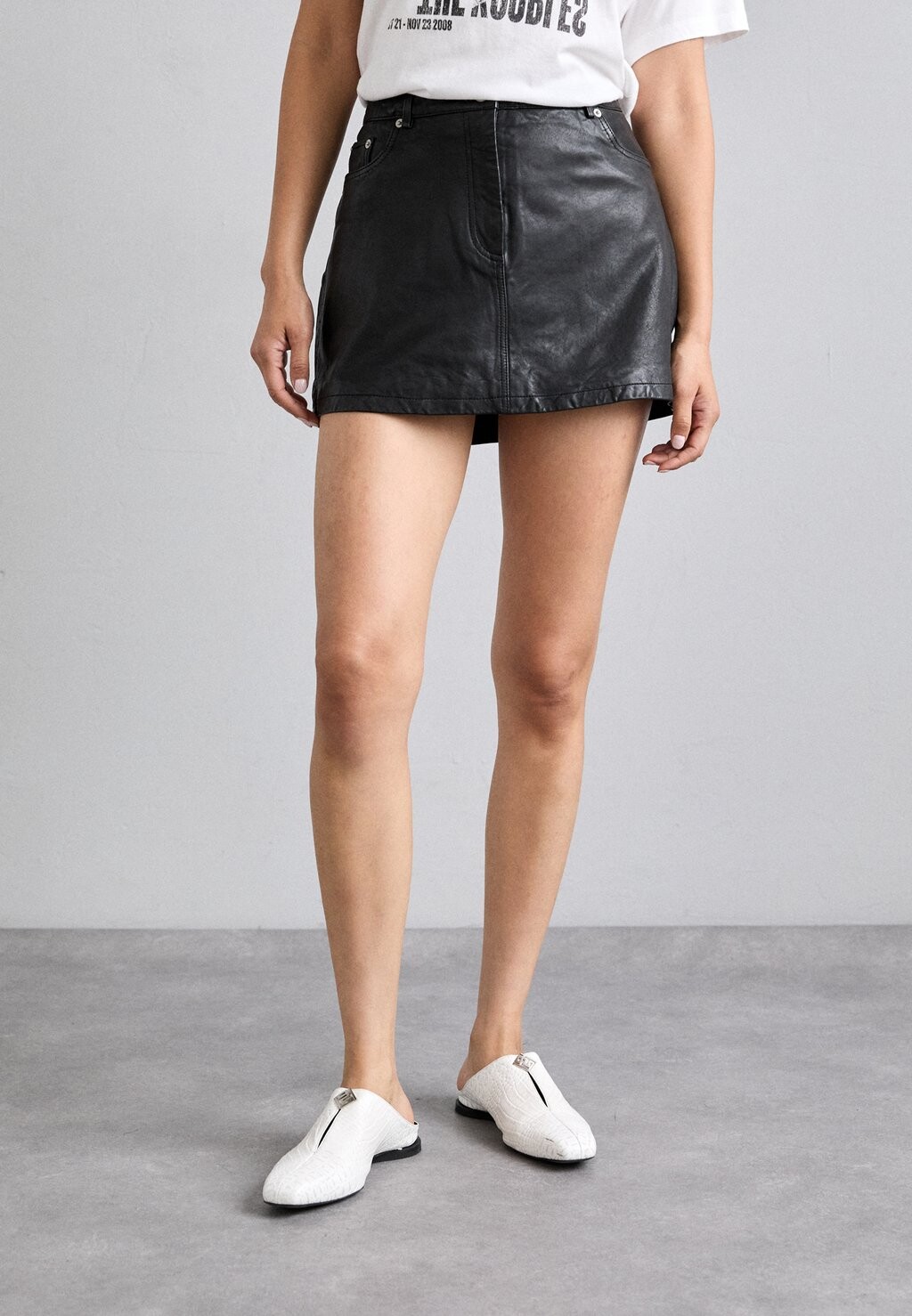 

Кожаная юбка JUPE The Kooples, черный