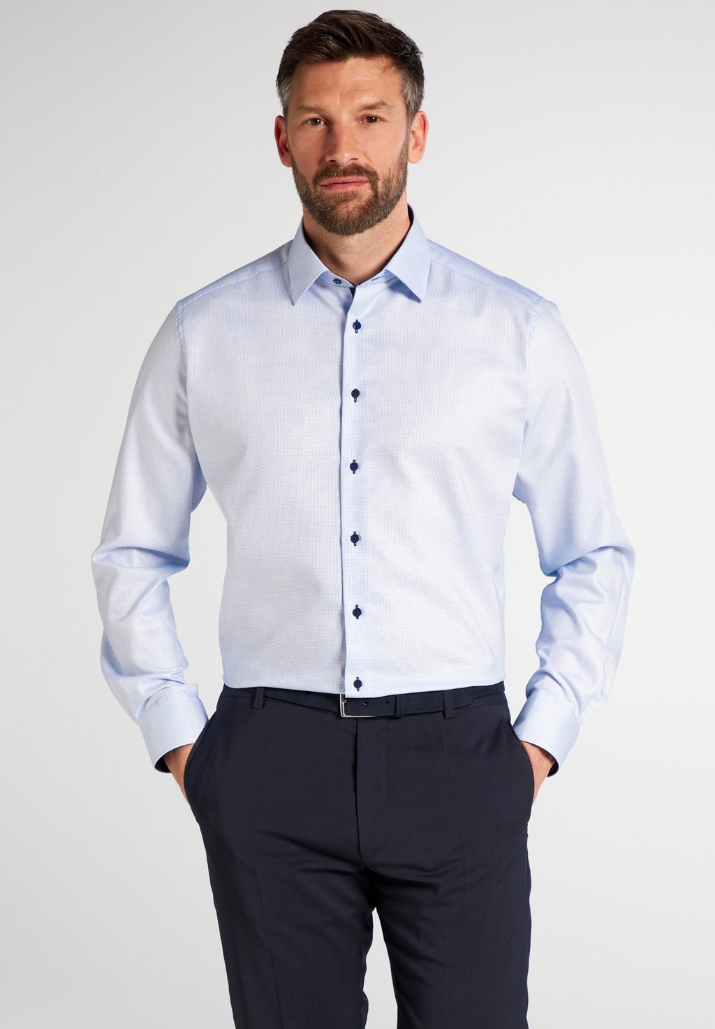 

Классическая рубашка FITTED WAIST Eterna, светло-голубой