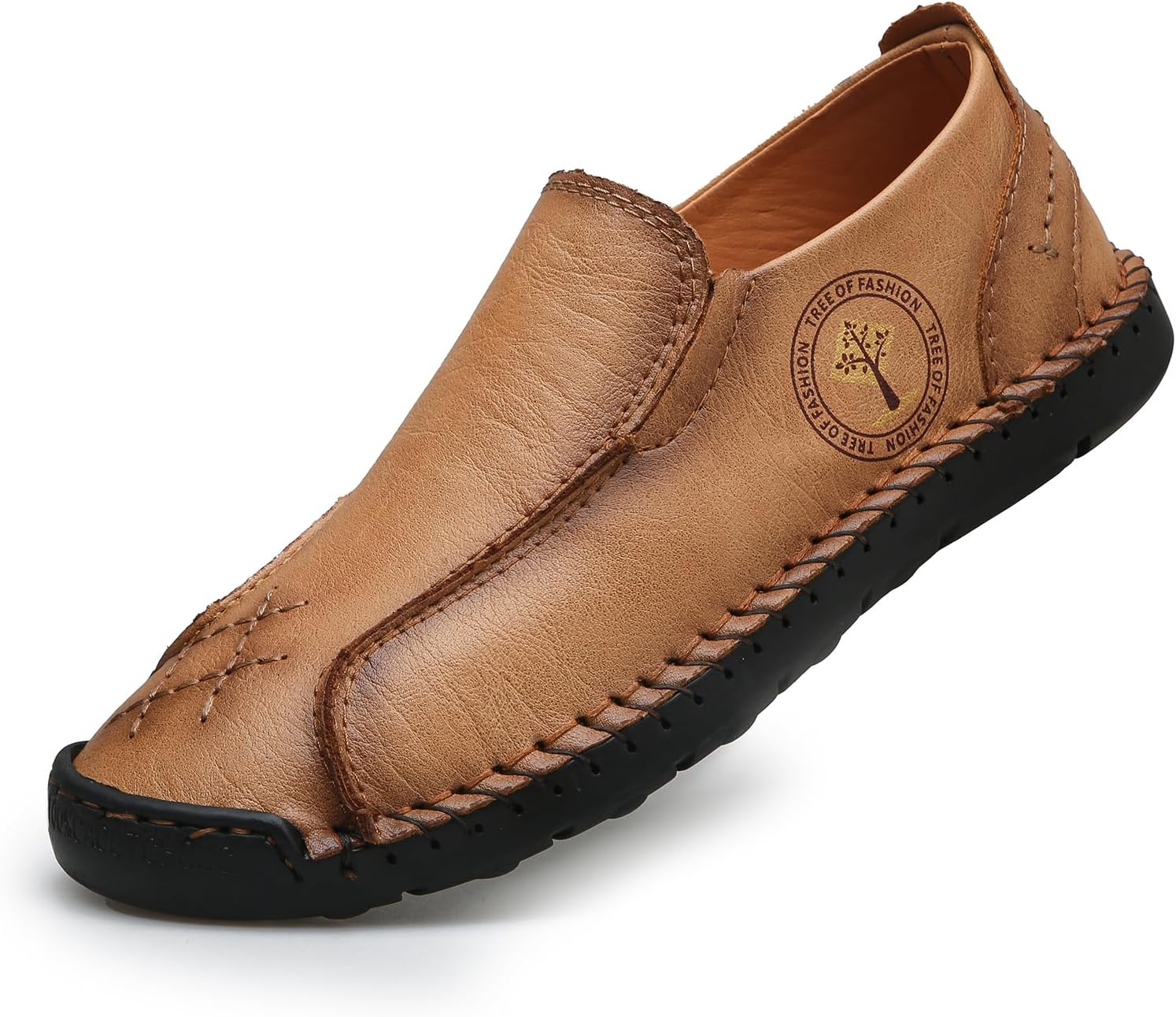 

Мужские лоферы без шнурков с ручной прошивкой, с мягкой амортизирующей подошвой из памяти формы, нескользящие, дышащие, повседневные мокасины «пенни», и прогулок, легкие, подходящие для работы и путешествий, с поддержкой свода стопы Mviobuy, жел...