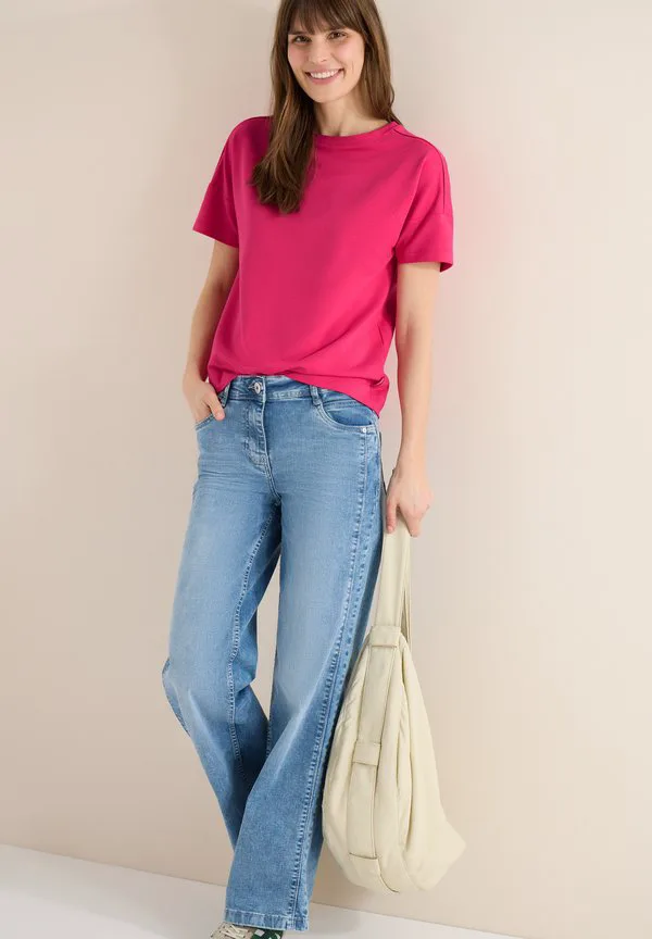 

Базовая футболка с принтом mit schulterdetail Cecil, Pink, Розовый, Базовая футболка с принтом mit schulterdetail Cecil, Pink