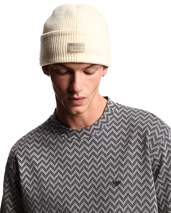 Футболка Icon с двухцветным шевронным узором Emporio Armani, Moon/Anthracite — фото 4