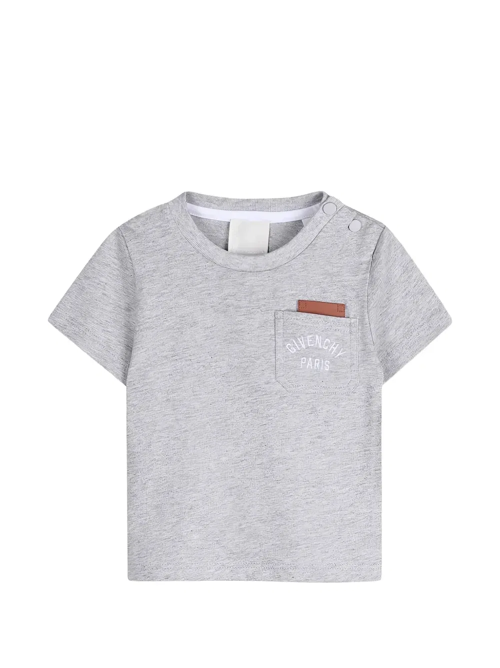 Футболка с карманом и вышитым логотипом Givenchy Kids, серый