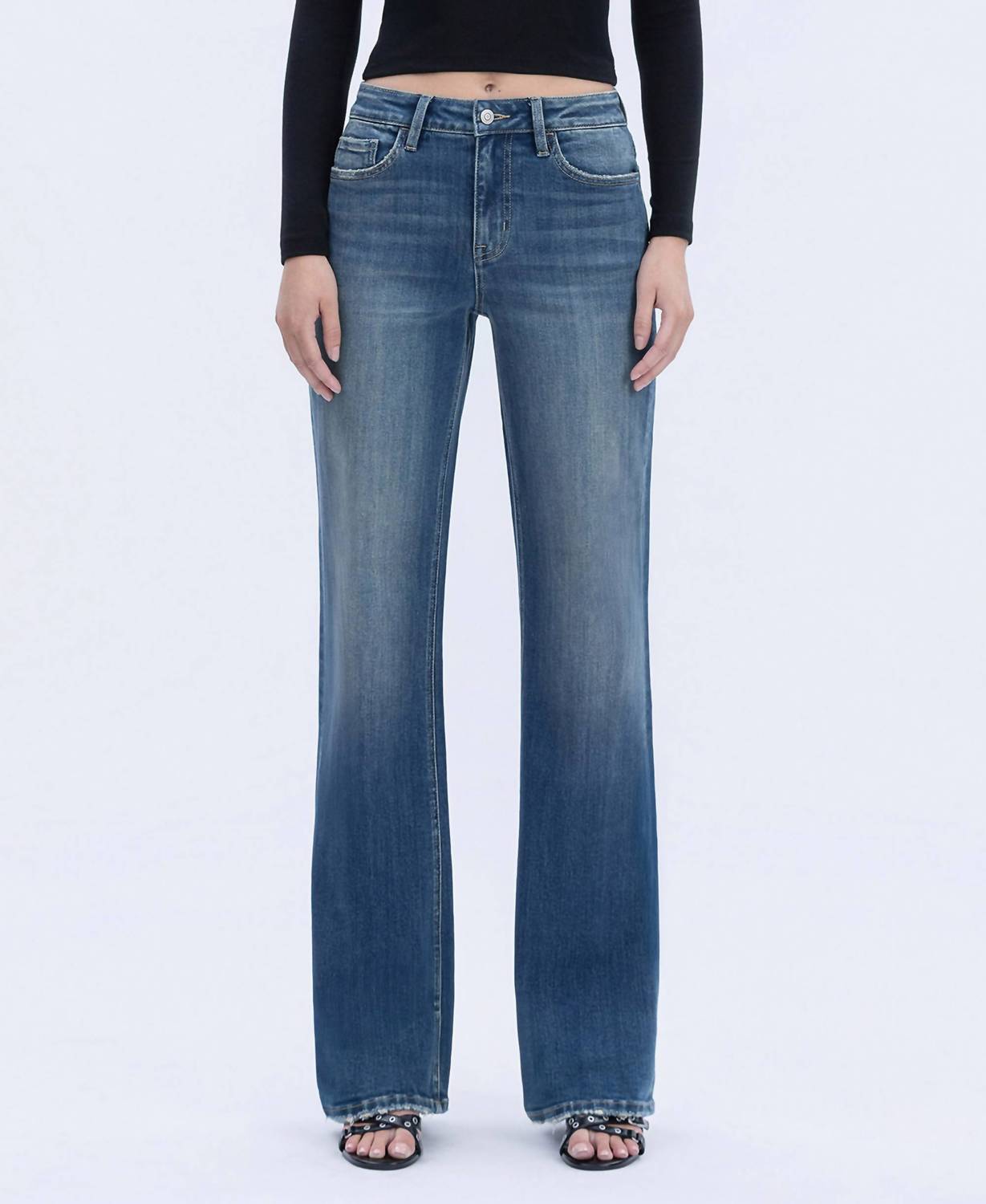 

Высокие расклешенные джинсы полной длины в оттенке "Восхитительная радость" FLYING MONKEY, Uplifted Joy