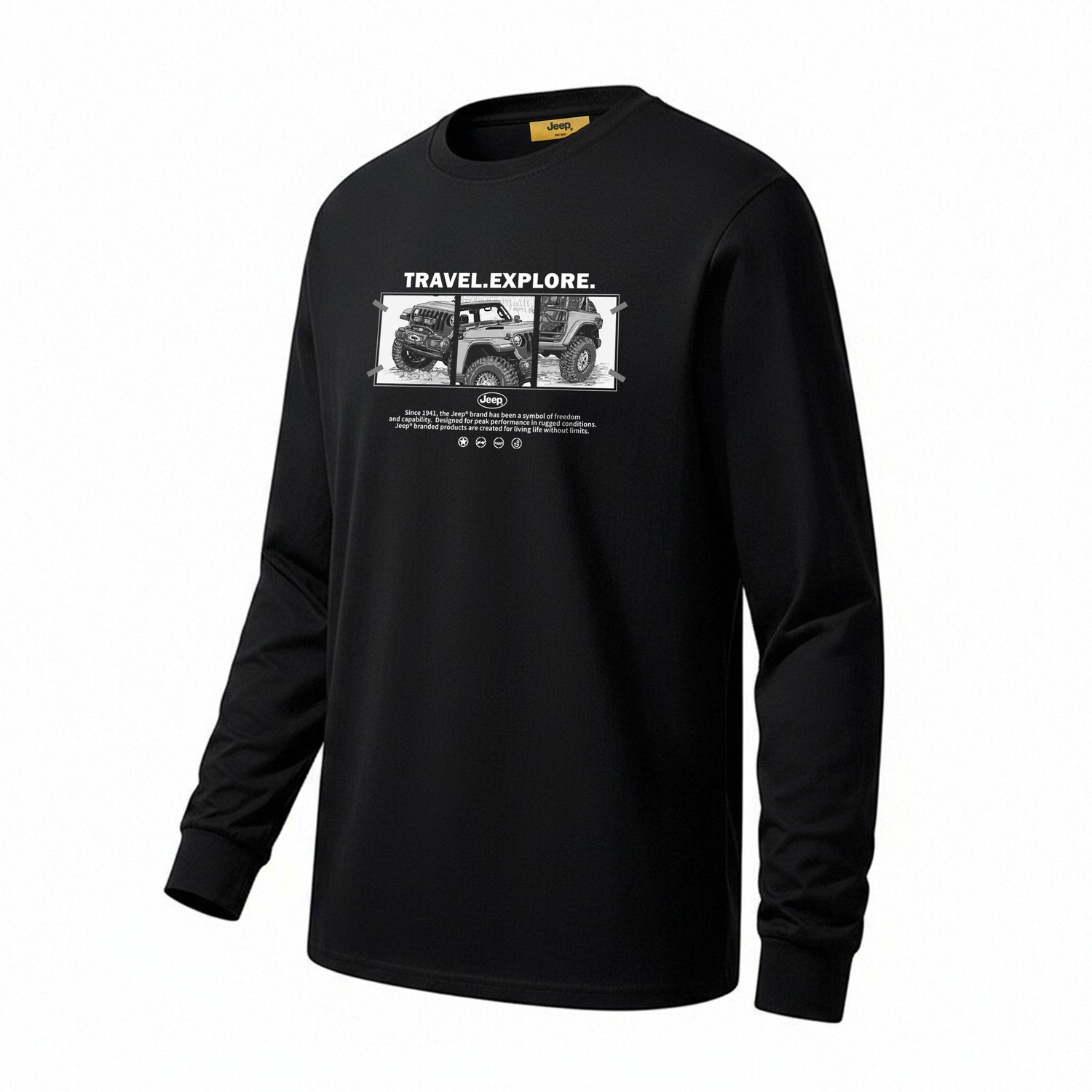 

Футболка Lifestyle Unisex Crew Neck Moderate Straight Fit Jeep, pure черный