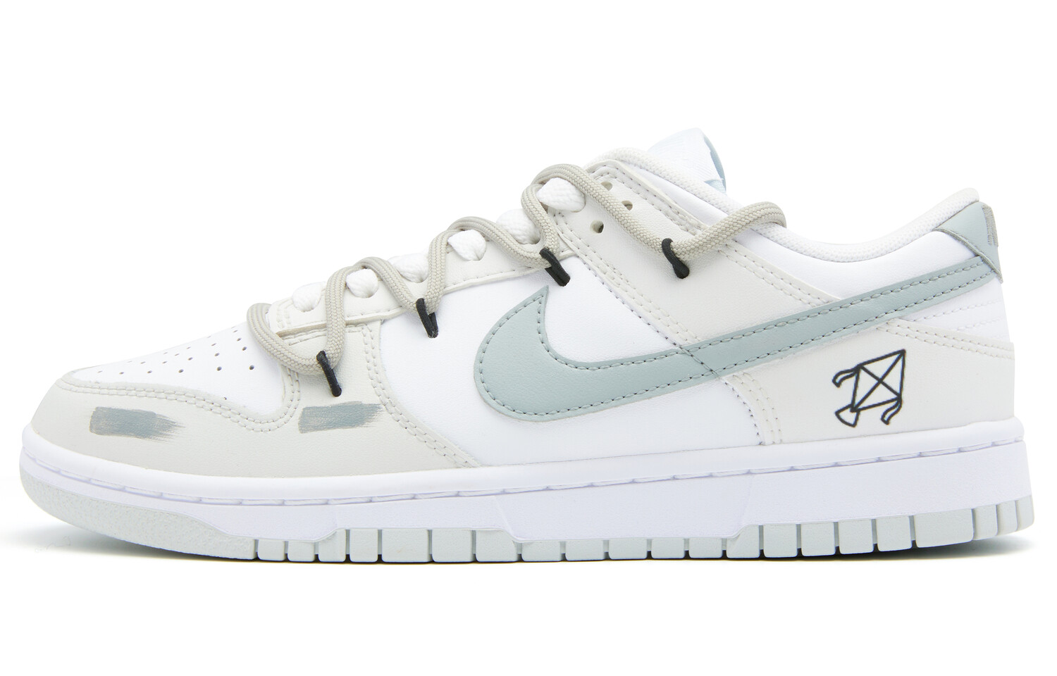 

Кроссовки Nike Dunk Skateboarding Shoes Men Low-top White/gray, цвет Customized