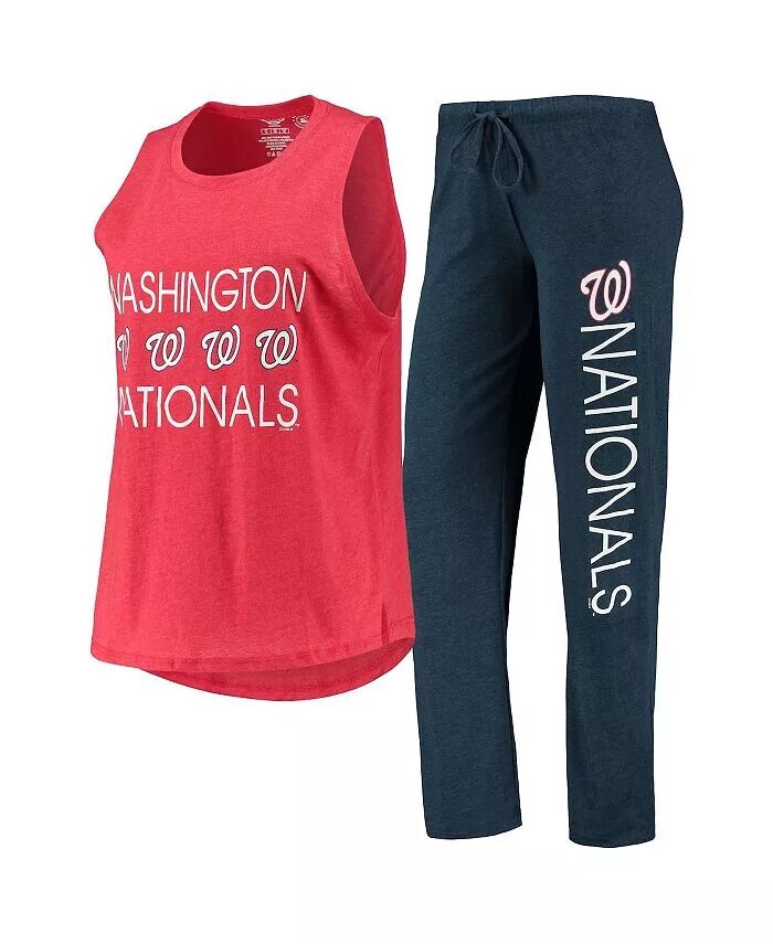 

Женский темно-синий, красный Washington Nationals Meter Muscle майка и штаны для сна Concepts Sport