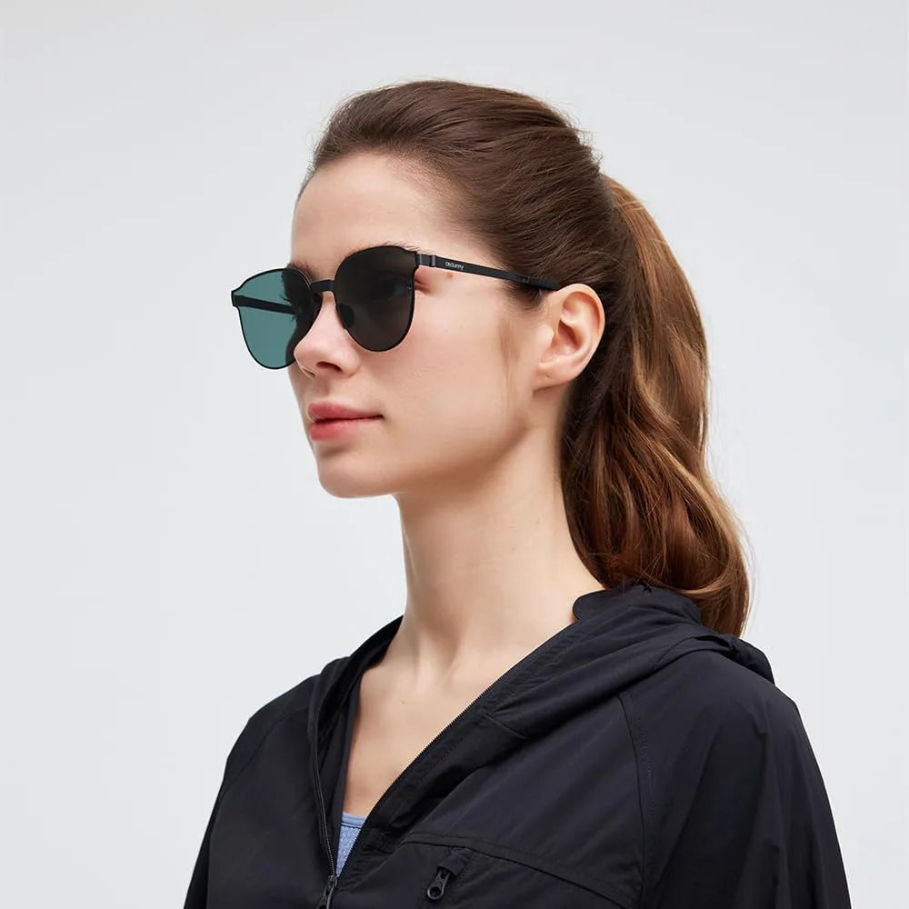 

Солнцезащитные очки UV400 для путешествий, классические, модные, квадратные, UPF50+, металлические, складные, легкие, унисекс OH! ANY TIME ANY WEAR, Classic Blue