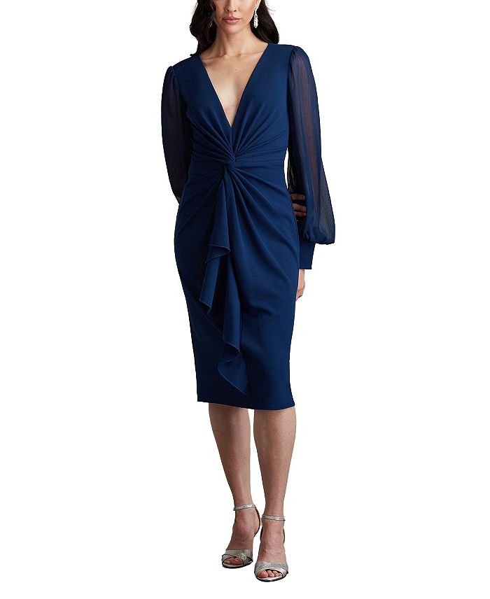

Платье Tyra Twist-Drape Tadashi Shoji, синий