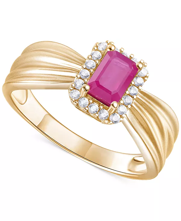 

Кольцо-Ореол с изумрудом (5/8 карата) и бриллиантом (1/6 карата) из 14-каратного золота (также с рубинами и сапфирами) Macy'S, ruby