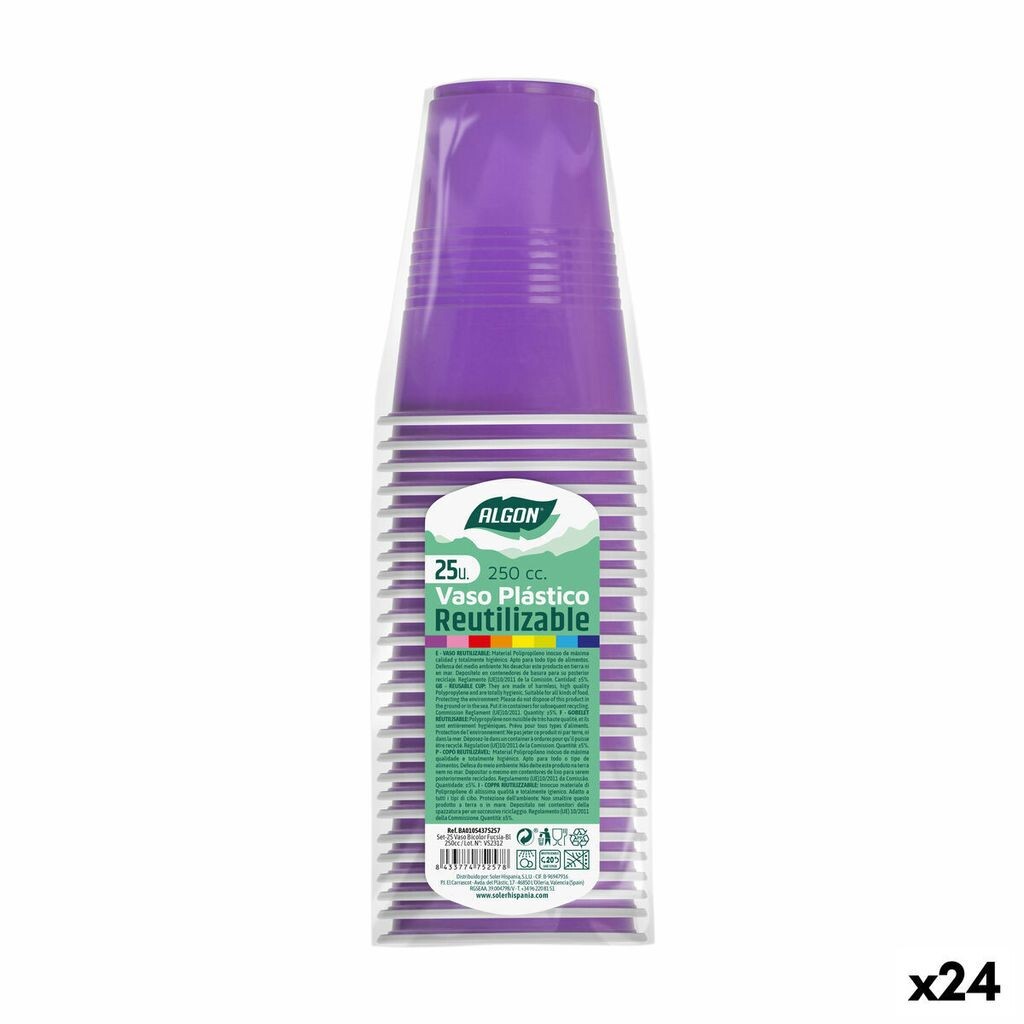 

Набор многоразовых стаканов Algon Pink 24 шт. по 250 мл (25 шт.)
