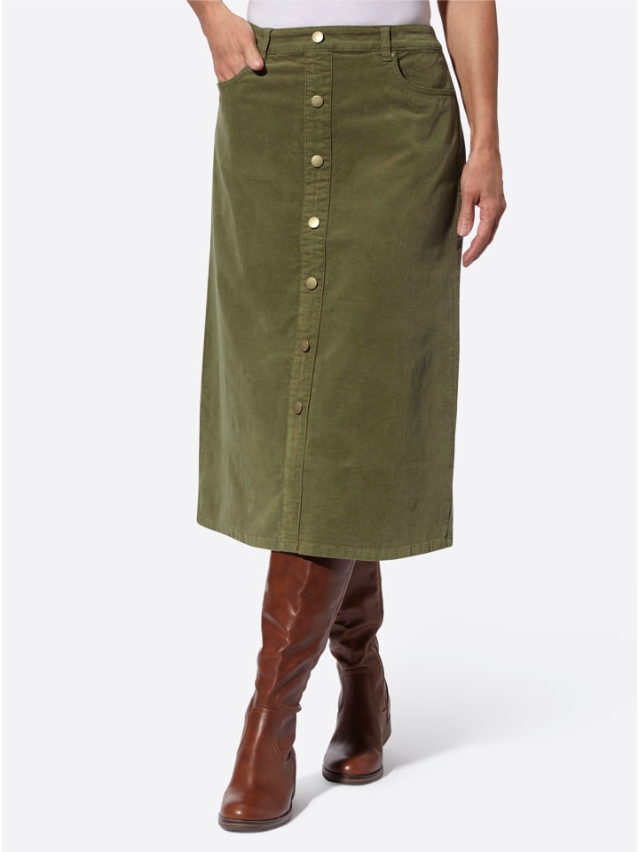 

WITT WEIDEN Вельветовая юбка оливкового цвета