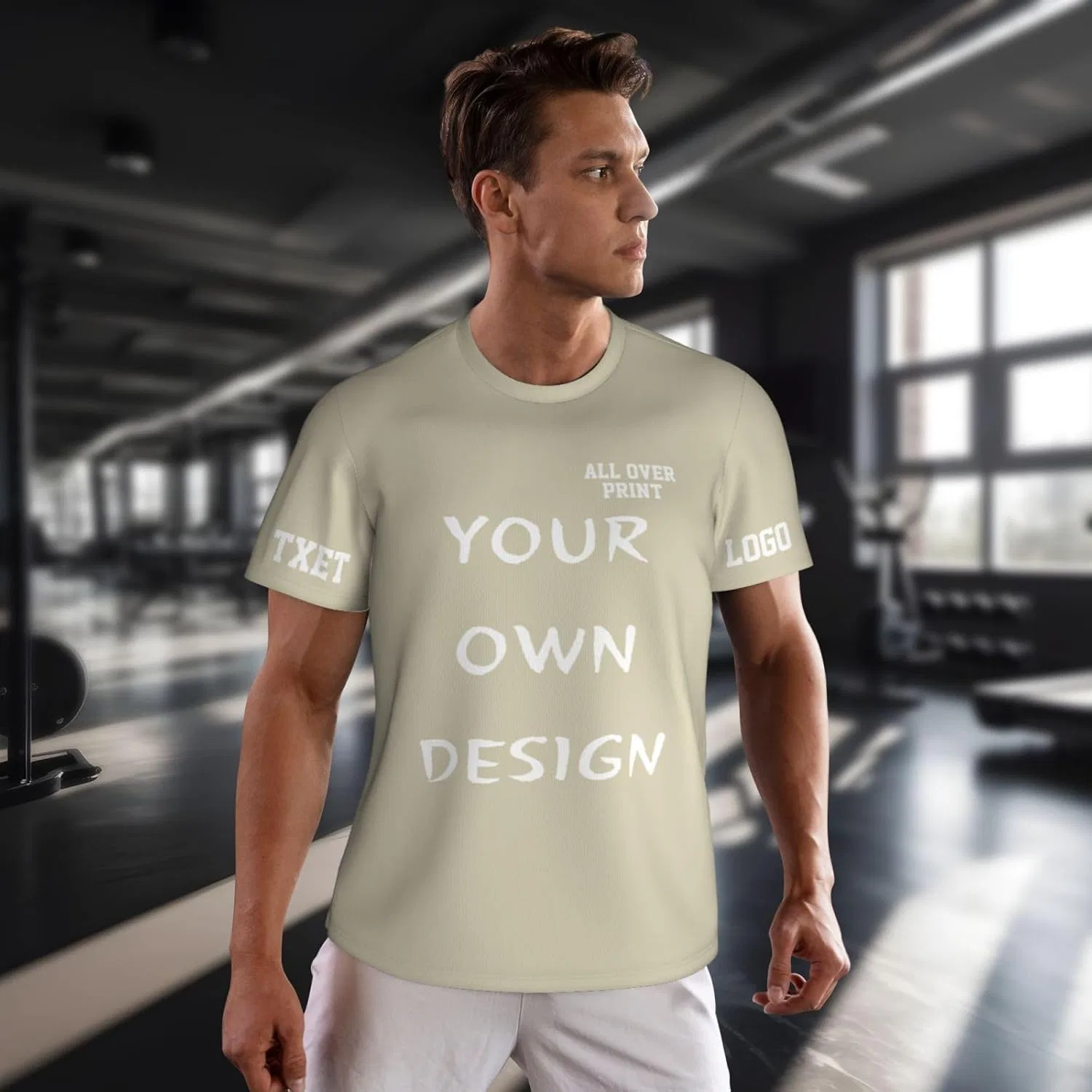 Футболка с принтом, Polyester, Natural — фото 3