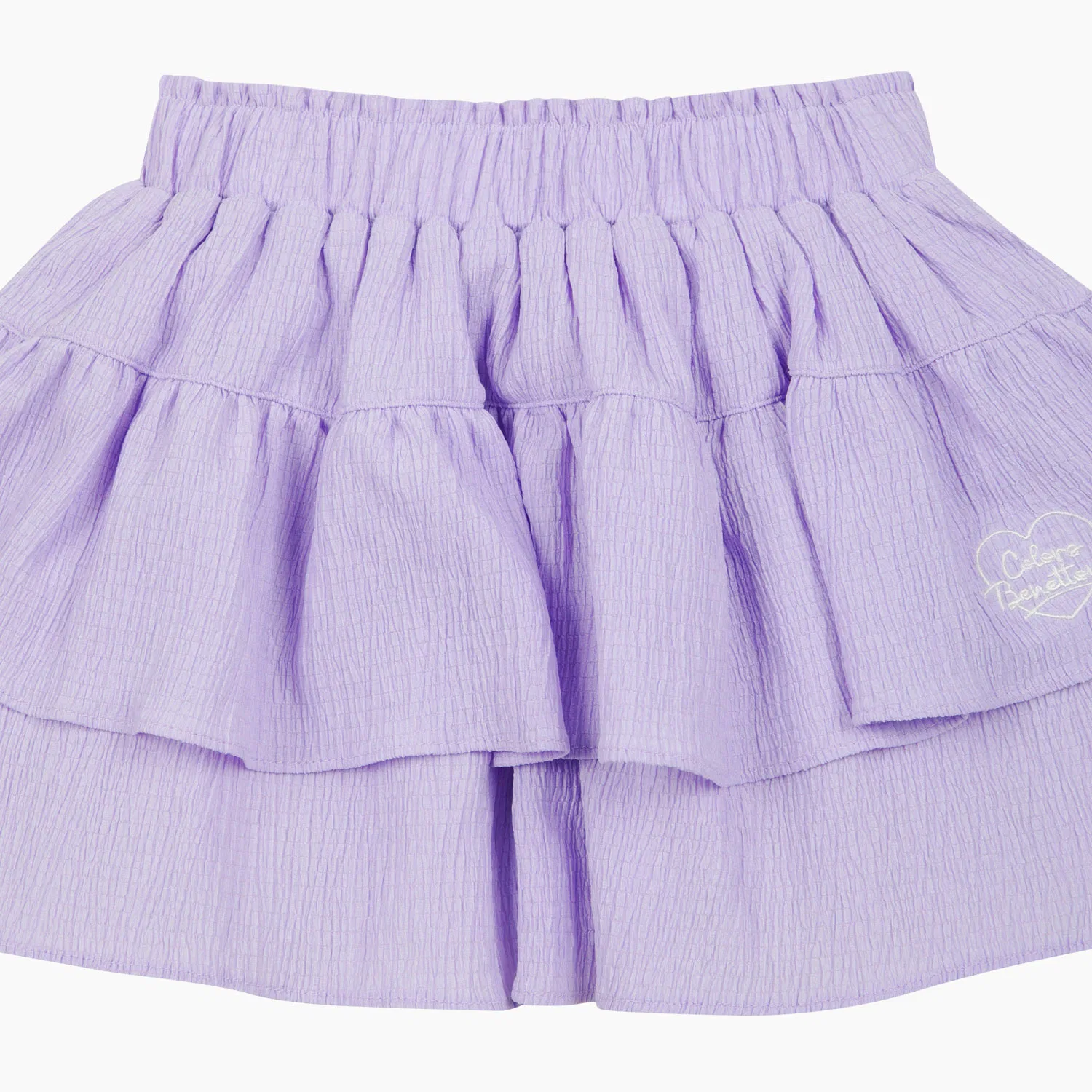 Детские юбка-шорты Summer Tiered, лавандовые, от Benetton Kids — фото 3