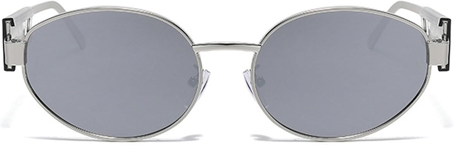 

Ретро-солнцезащитные очки-пилот в металлической оправе, овальные, для женщин и мужчин, винтажные круглые солнцезащитные очки, роскошные очки в стиле 90-х с зелеными линзами, мужские панк-очки mincl, Silver