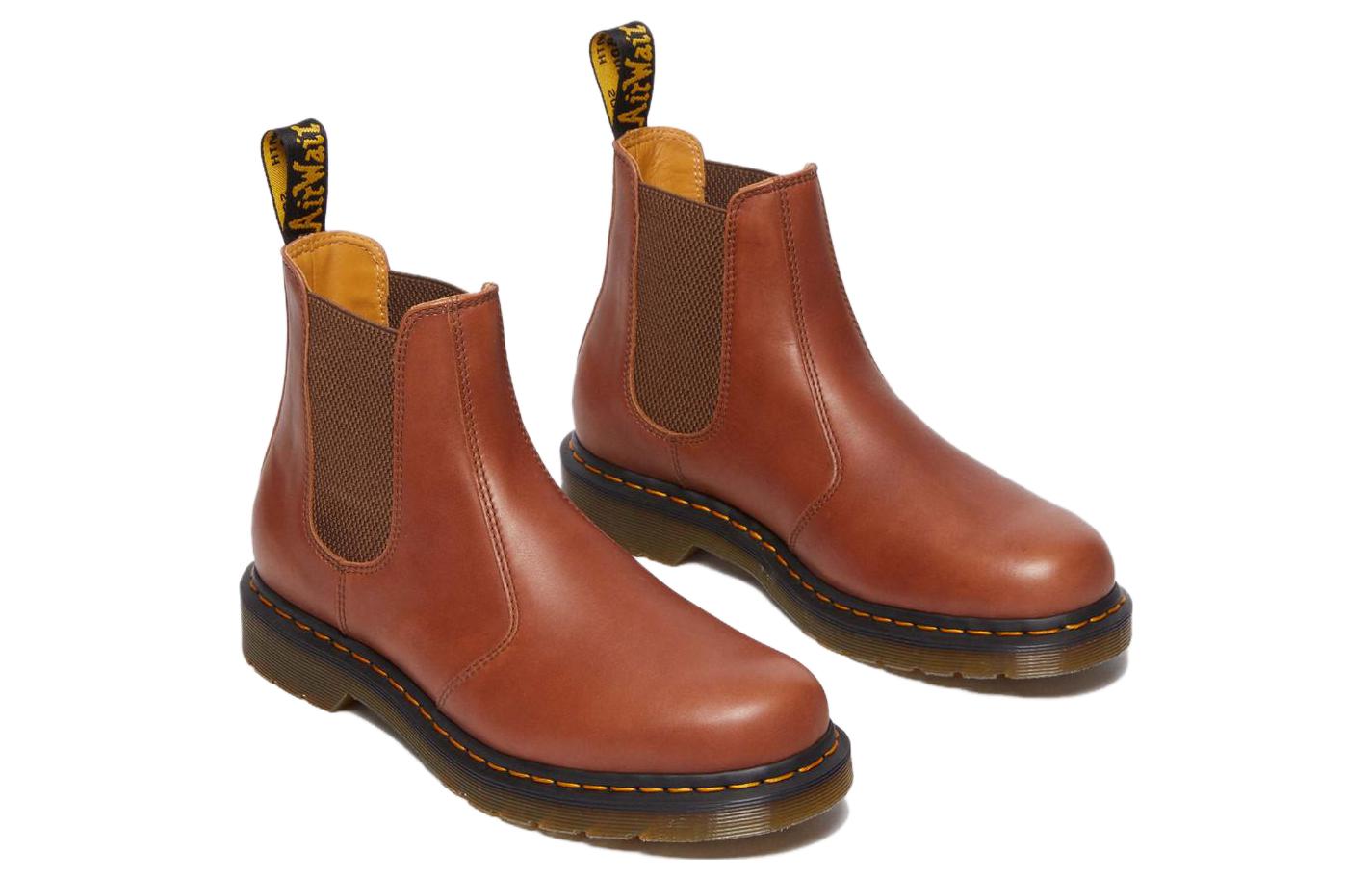 Мужские ботинки челси Dr.Martens 2976 Carrara кожаные, красно-коричневый — фото 3