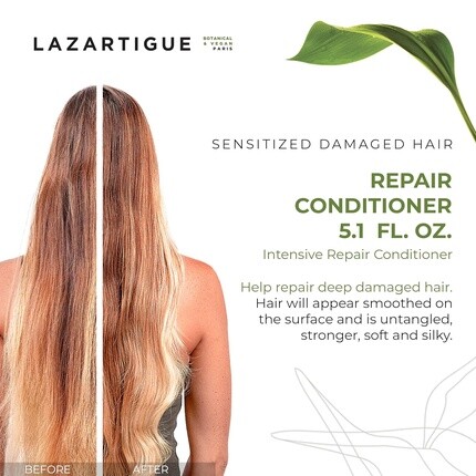 Кондиционер Lazartigue Repair Интенсивное восстановление поврежденных волос, обогащенный растительным кератином, веганский, без сульфатов, без силикона, 5, 1 жидких унций — фото 2