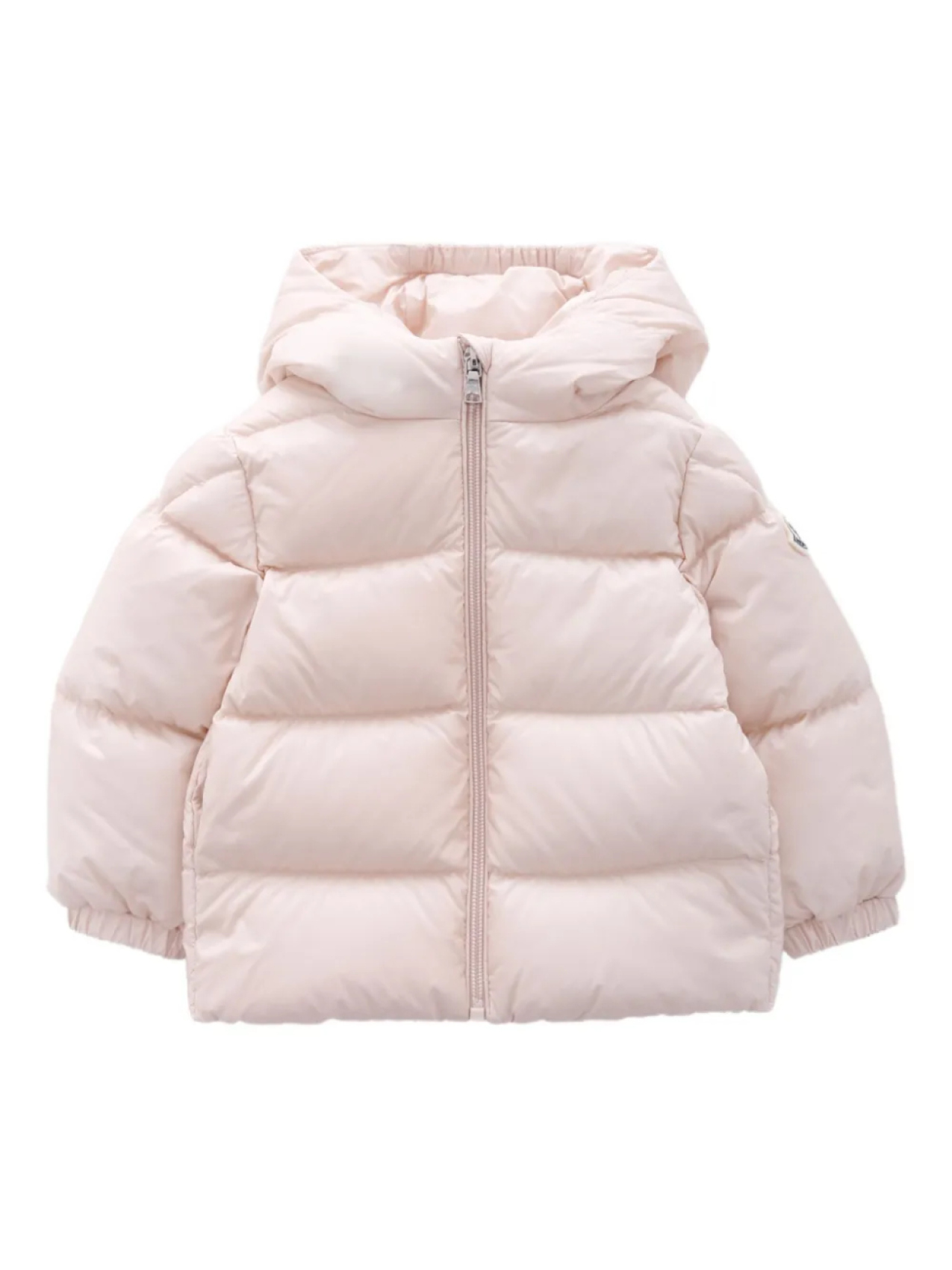 

Moncler Enfant пуховик с капюшоном, розовый
